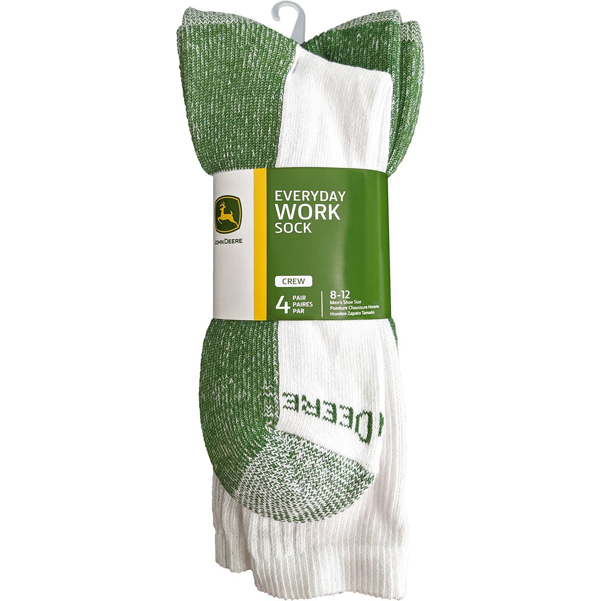 JD Men's 4 PK Crew Socks White