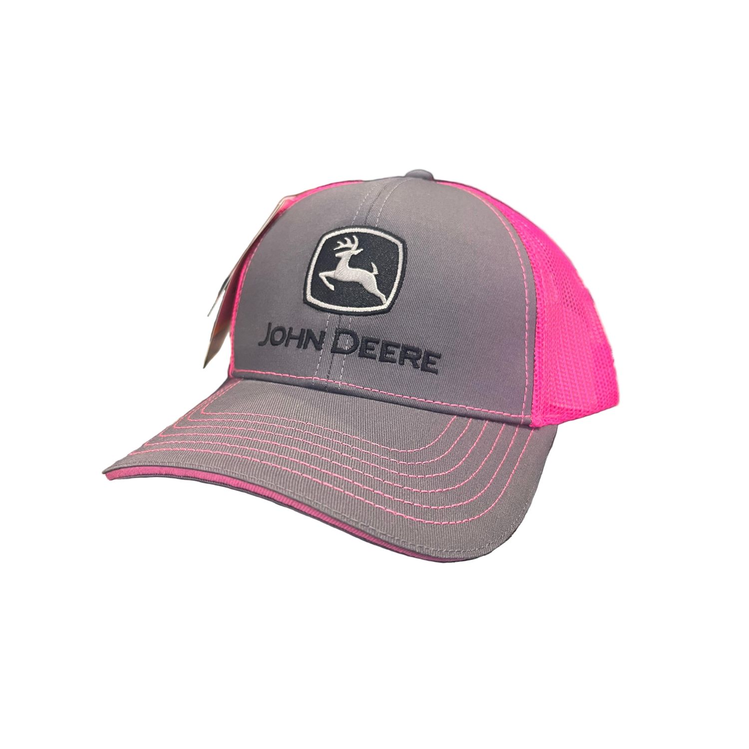 John Deere Logo Cap - Charcoal/Pink