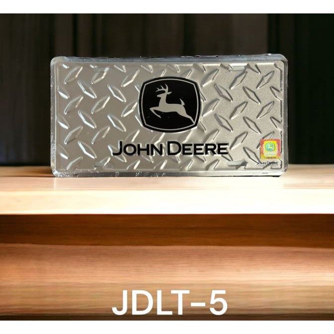 John Deere License Plate - Silver