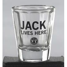 JD Jack Lives Here Shot Glass