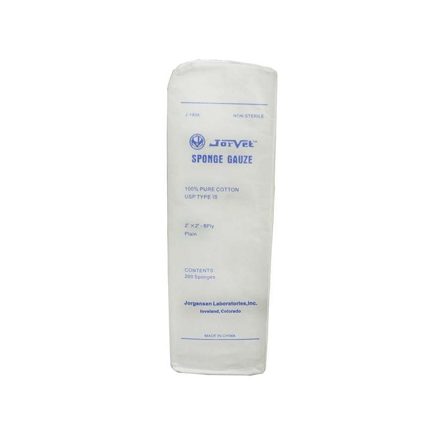 JorVet Sponge Gauze 2"X2" 8 ply (200)