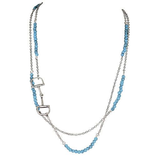 Justin Beaded Double Strand Chain with Snaffle Bit Necklace