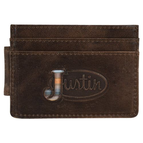 Justin Card Wallet Serape Logo