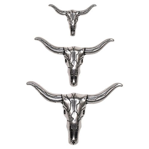 Justin Hat Pin 3 pack Steer Skulls