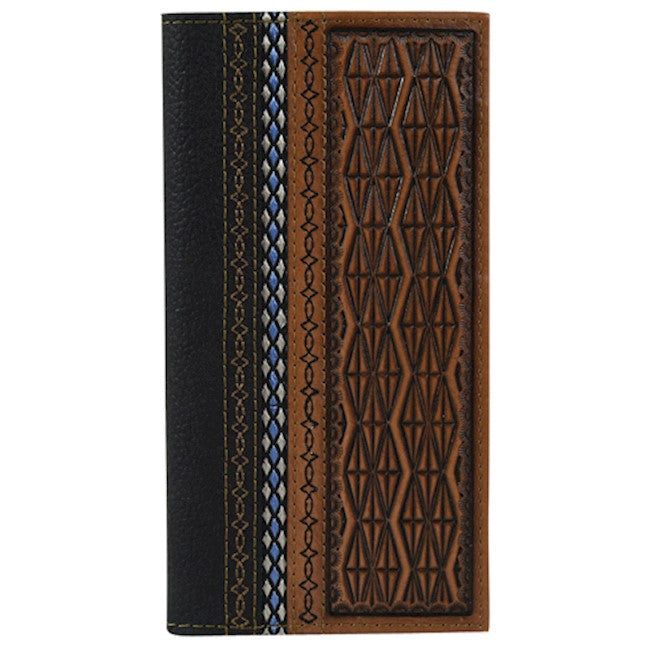 Justin Rodeo Wallet Diamond Tooling w/Black Trim