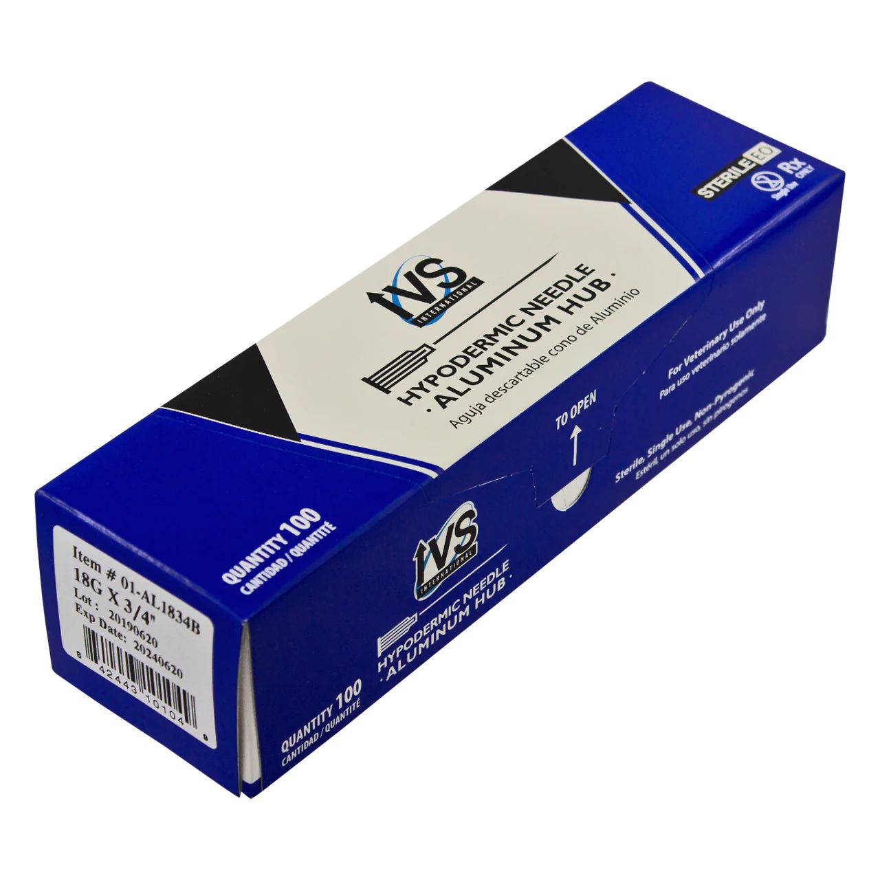 IVS Aluminum Hub Needle (100pk) - 18g x 3/4"