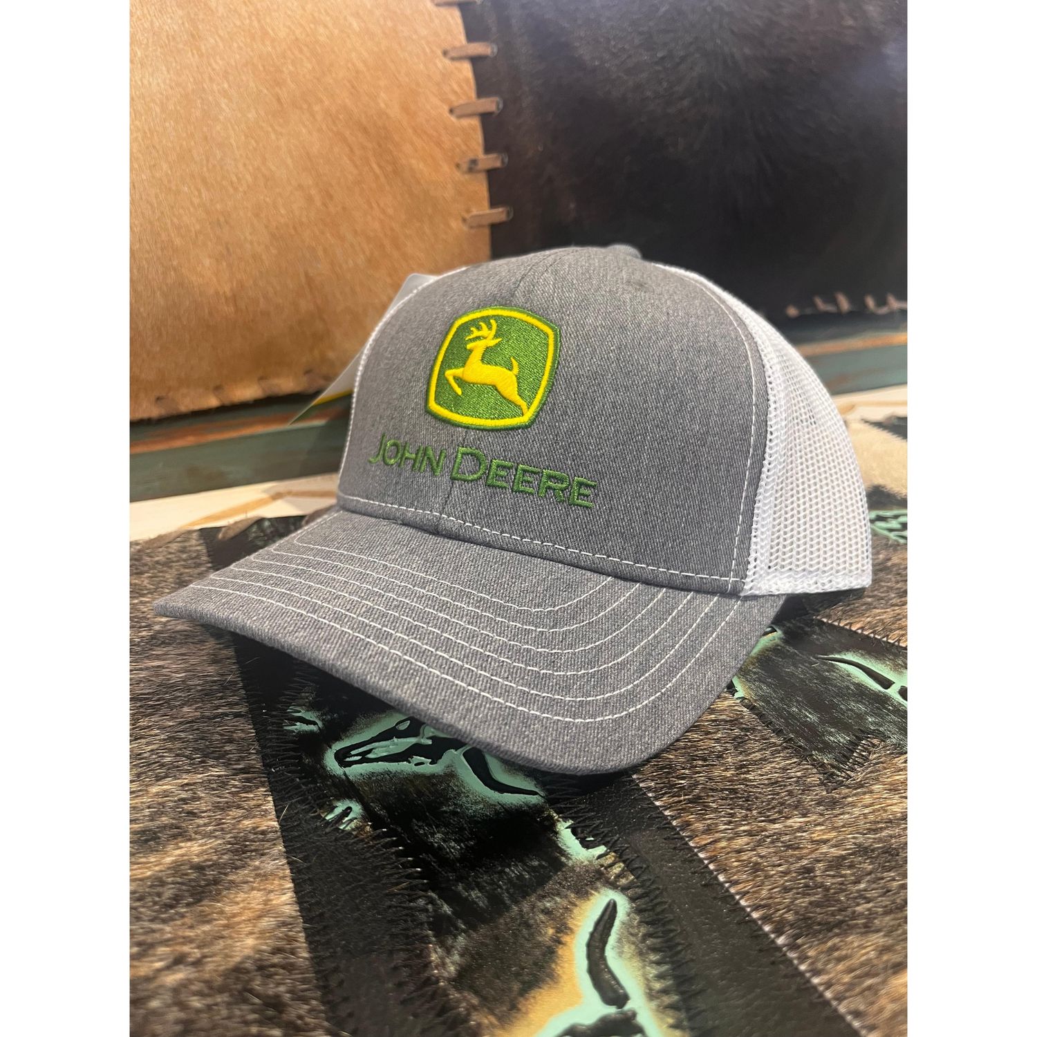 John Deere Trademark Cap - Heather Grey/White