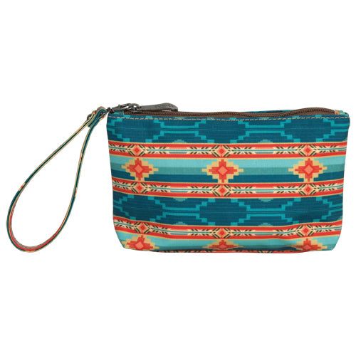 Justin Cosmetic Essentials Pouch Aztec Turq Color