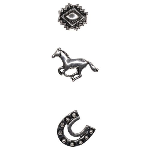 Justin Hat Pin 3 pack Galloping Mare
