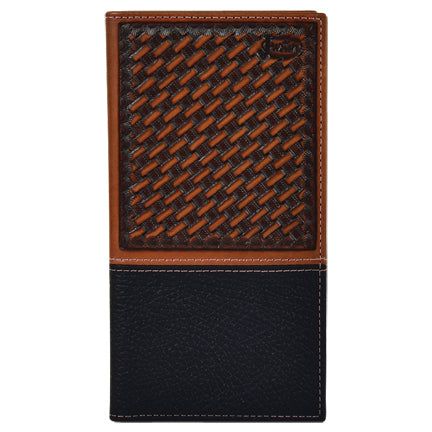 Justin Mens Rodeo Wallet Basket Weave Yoke - 2005767W8