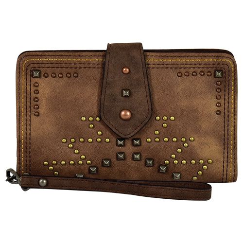 Justin Open Face Wallet Mixed Metal Studs