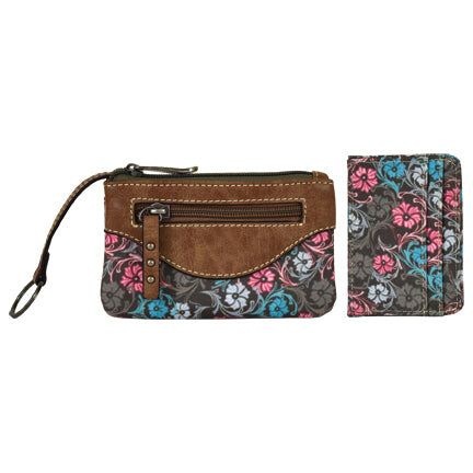 Justin Card Keys Wallet Vintage Floral