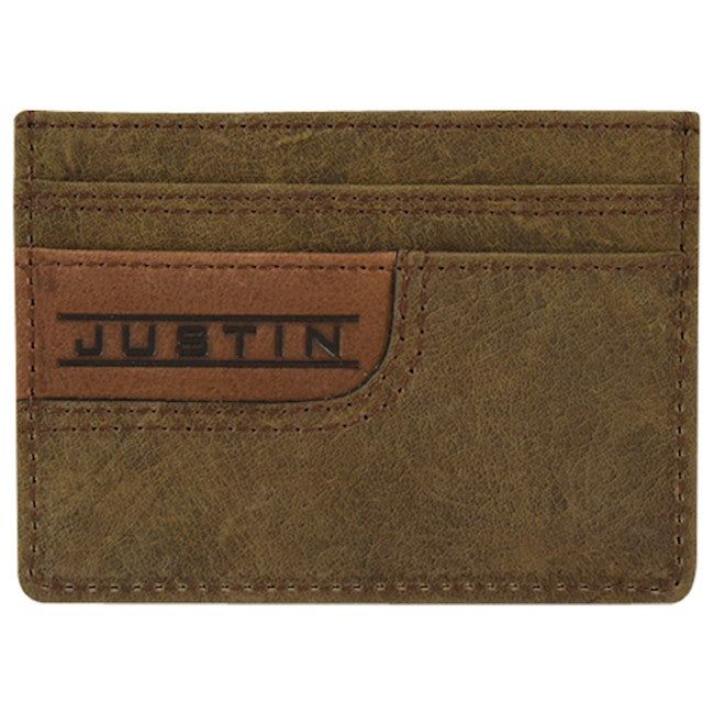 Justin Card Wallet Two Tone w/Emboss Justin Logo