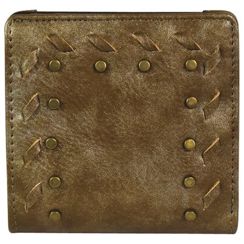 Justin Ladies Bifold Bronze metal w/Studs