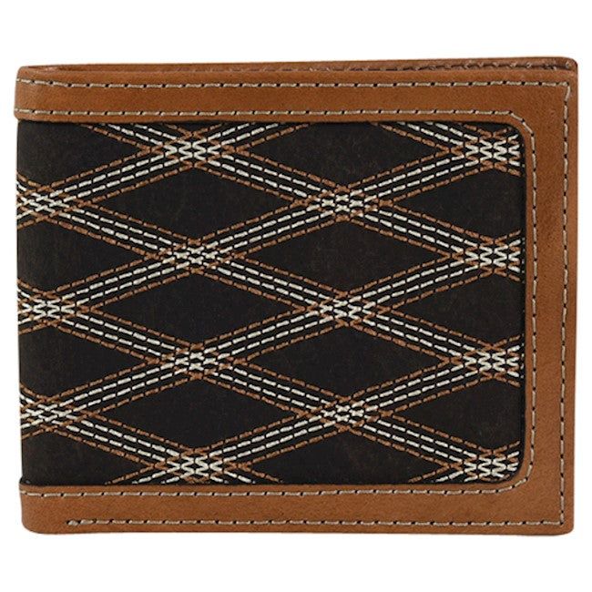 Justin Slim Bifold Wallet Crisscross Stitch