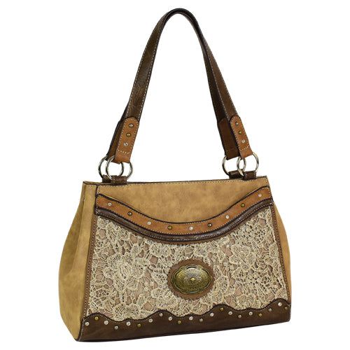 Justin SM Tote Tonal w/Light Tan Lace