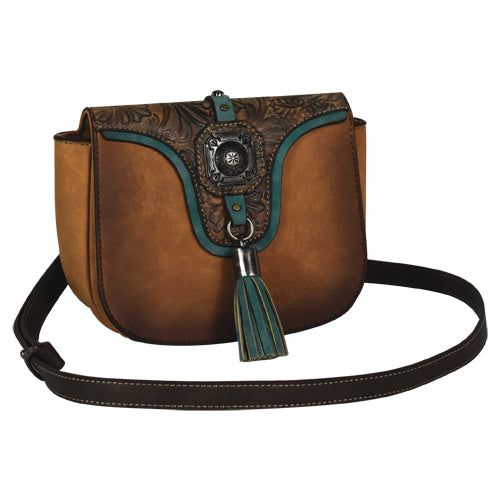 Justin Belt Bag Tooled w/Turquoise