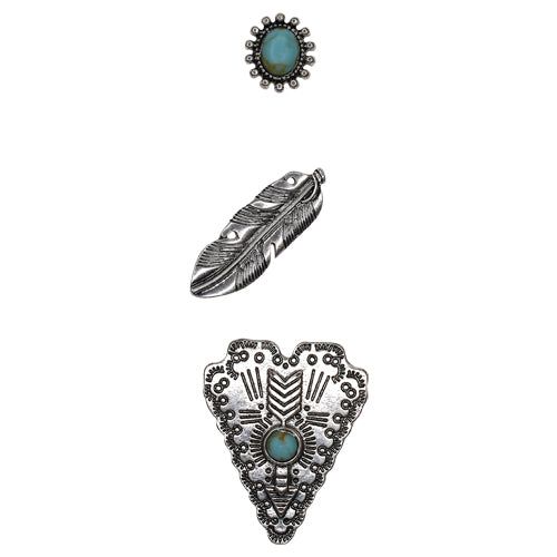 Justin Hat Pin 3 pack Feather-1
