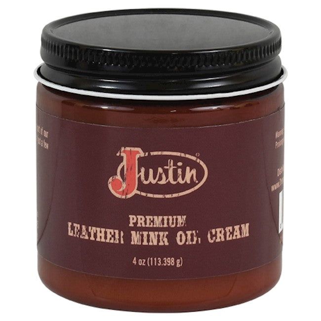 Justin Mink Oil Leather Cream 4 oz jar