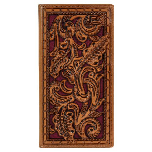 Justin Rodeo Wallet Maroon Inlay