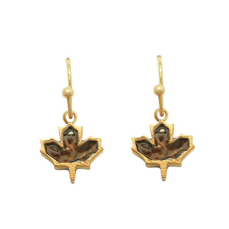 KC Maple Crushed Stone Earrings - Brown