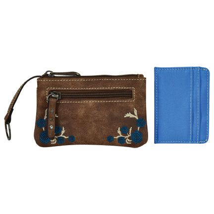 Justin Card Keys Coin Purse Embroidered