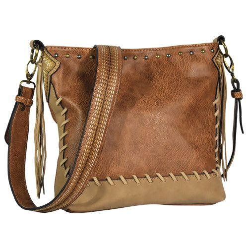 Justin Crossbody Chestnut w/Whip Stitch