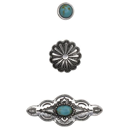 Justin Hat Pin 3 pack Scalloped Concho