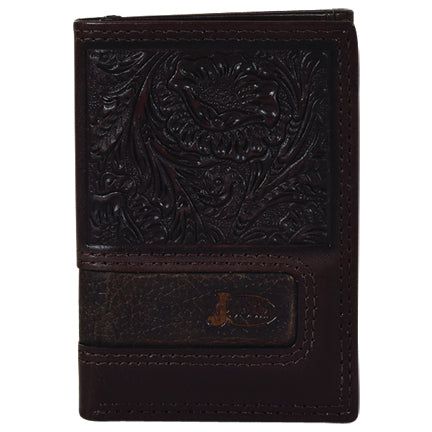 Justin Mens Trifold Wallet Tooled
