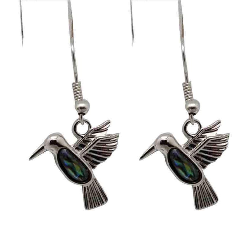KC Earrings Abalone Hummingbird