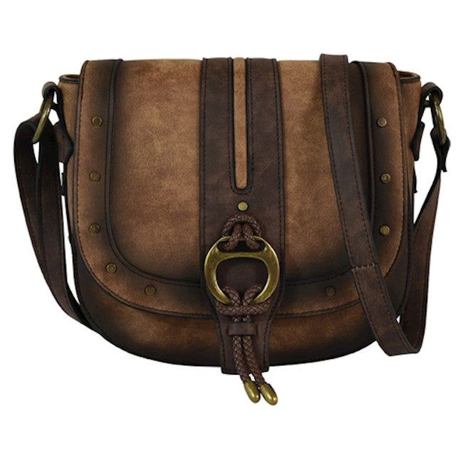 Justin Saddle Bag Burnish Brown w/Anti Brass Studs