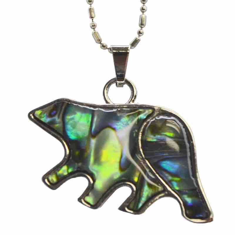 KC Necklace Abalone Bear-2