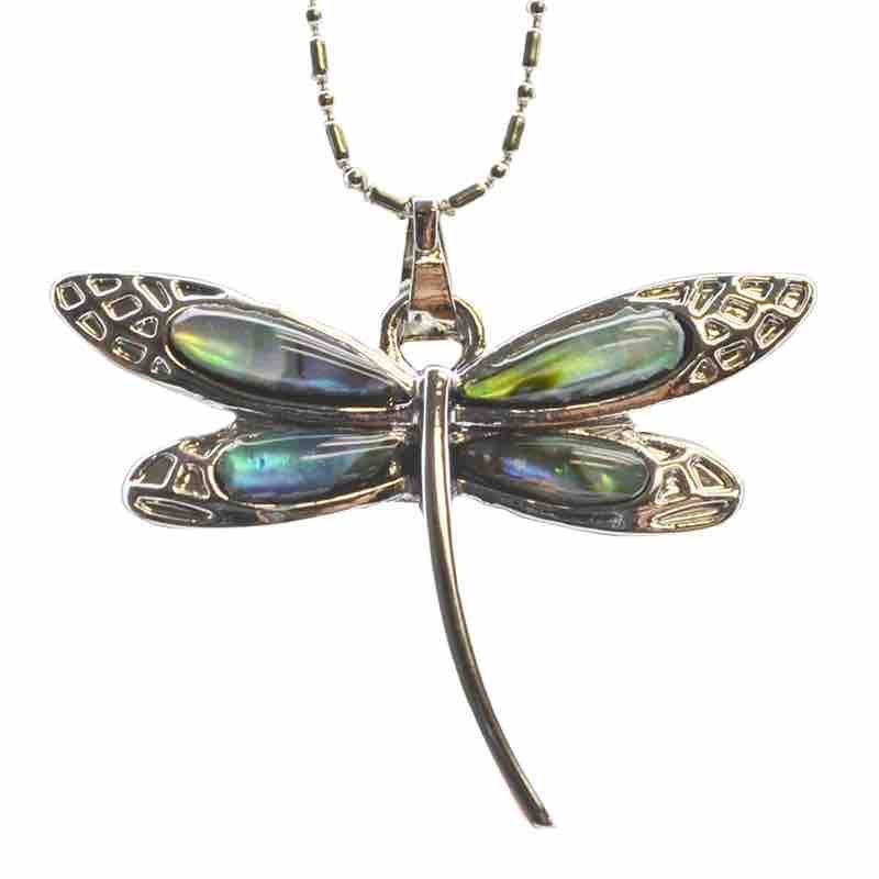 KC Necklace Abalone Dragonfly