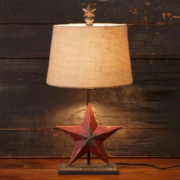Lamp Star w/Burlap Shade