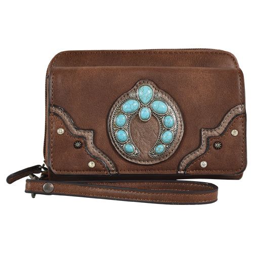 Justin Wallet Brown w/Turquoise Naja Concho