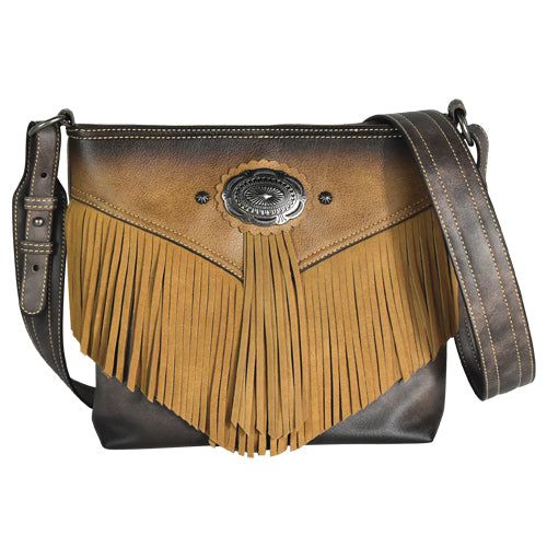 Justin Xbody 2 Tone Brown w/Suede Fringe