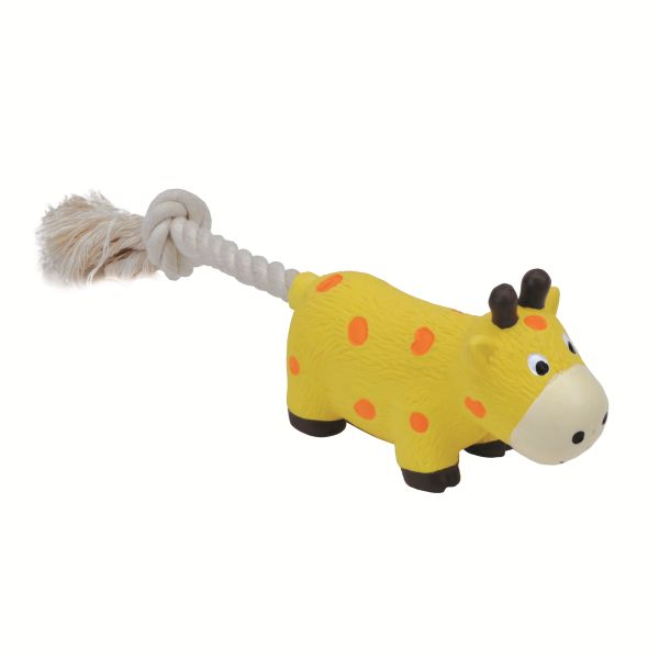 Li'l Pals Latex &amp; Rope Toy Giraffe Yellow