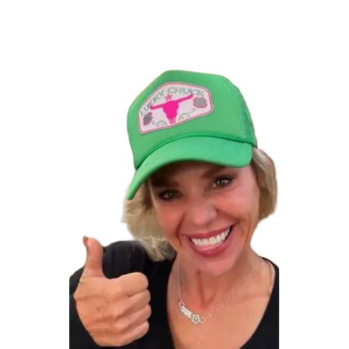 Lucky Steerhead &amp; Clover Patch Trucker Hat - Green