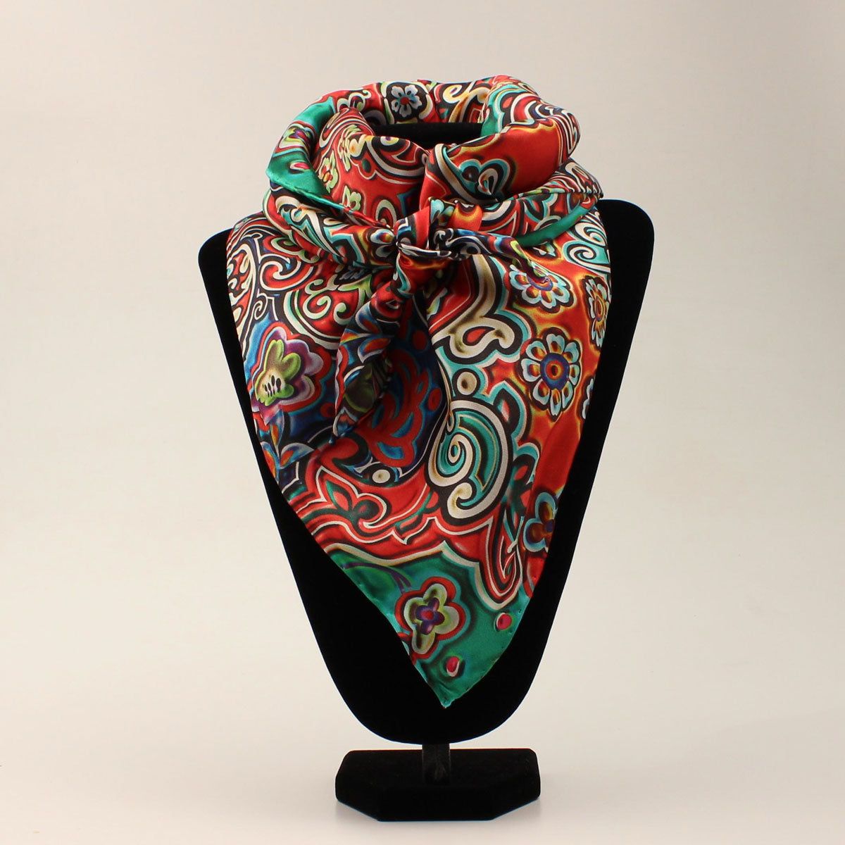 M&amp;F 100% Silk Floral Wild Rag - Multi