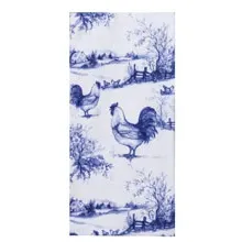 KD Blue Rooster Toile Dual Purpose Terry Towel