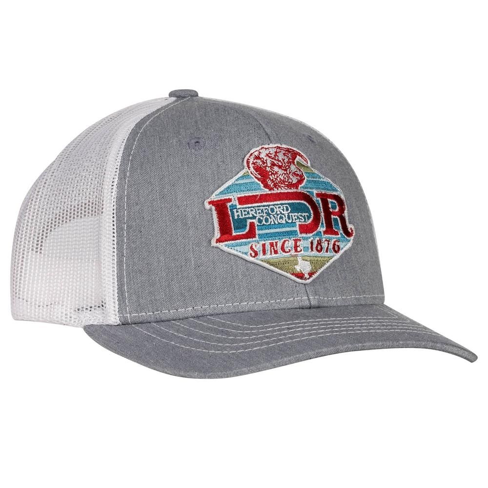 Lazy J Ranch Conquest Youth Patch Hat- Grey/White