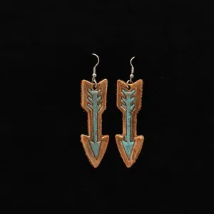 Leather Painted Arrow TQ Earrings