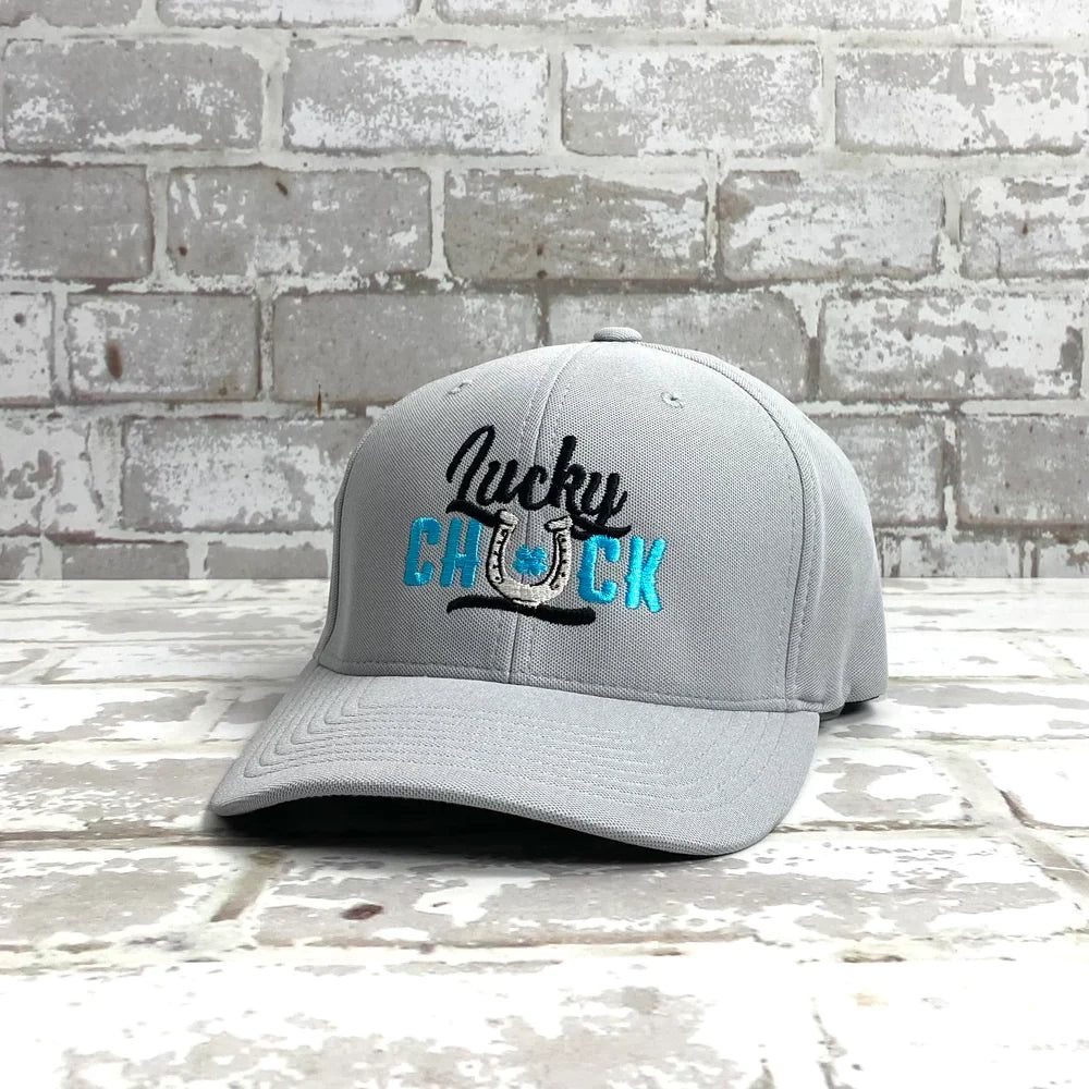 Lucky Chuck Logo Patch Foamie Trucker Cap - Silver