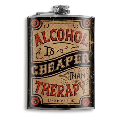 Lucky Jack Cheaper Than Therapy Flask- 8 oz