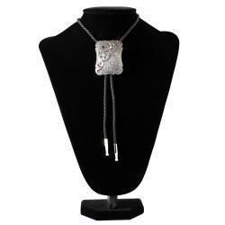 M&amp;F Double S Bolo Tie Flower Stone