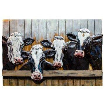 Large Barn Wood W/ 4 Cows
