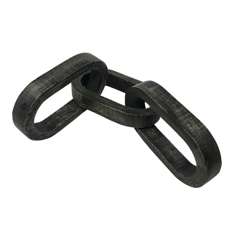 Large 3 Chain Link Black Wash