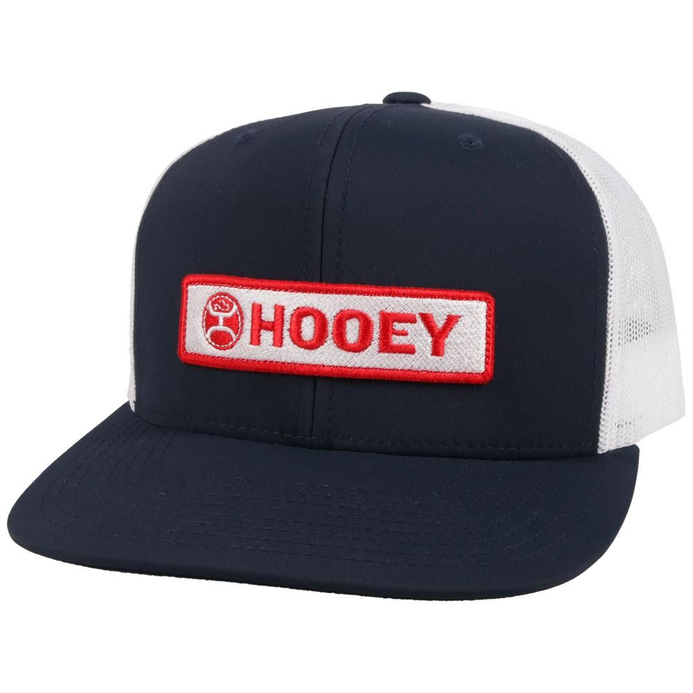 LOCKUP Hooey Navy/White 6 Panel Trucker w/White/Red Patch YOUTH