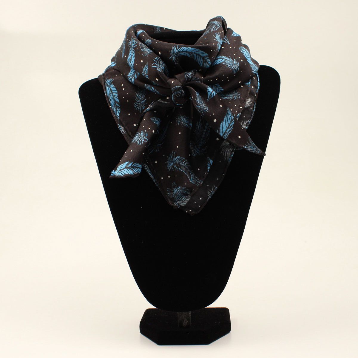 M&amp;F 33x33 Silk Feather Wild Rag - Navy &amp; Blue
