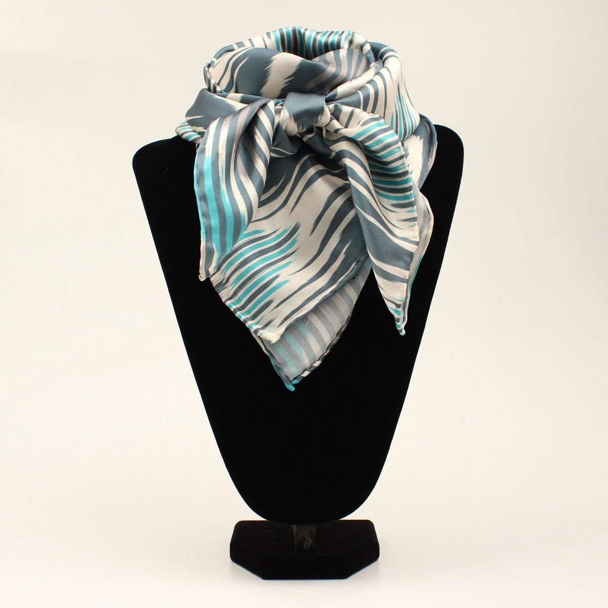 M&amp;F 33x33" Silk Chevron Wild Rag - Turquoise